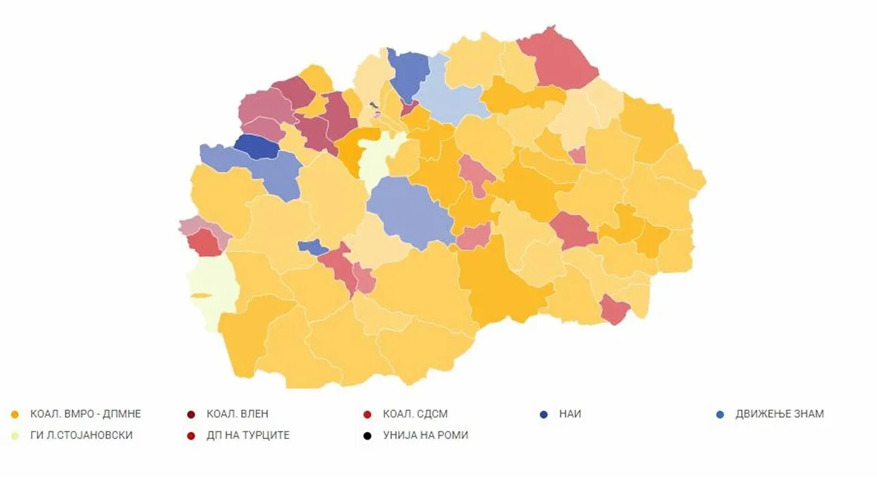 ВМРО-ДПМНЕ печели 32 кмета на първия тур, води в още 21 общини - Влен е зад тях с победа в пет общини