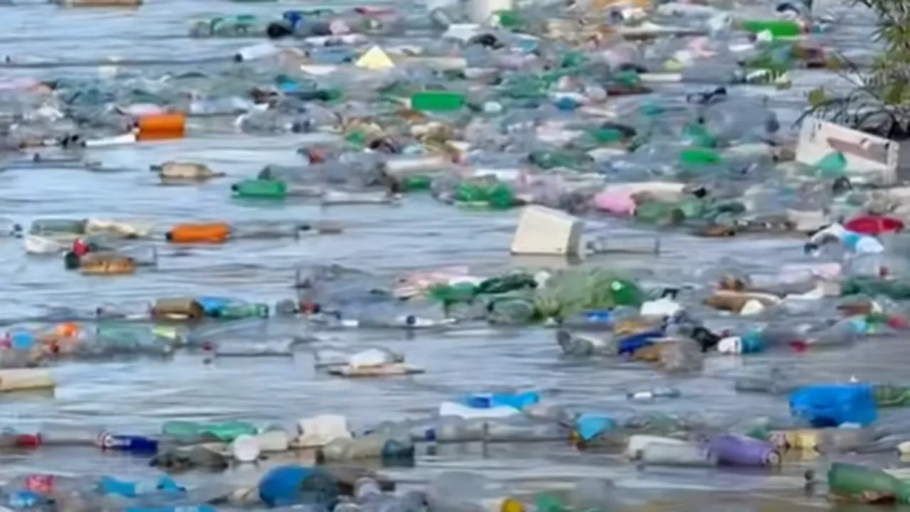 (ВИДЕО) Вардар в РСМ пред екологична катастрова: Хиляди пластмасови бутилки плуват по реката