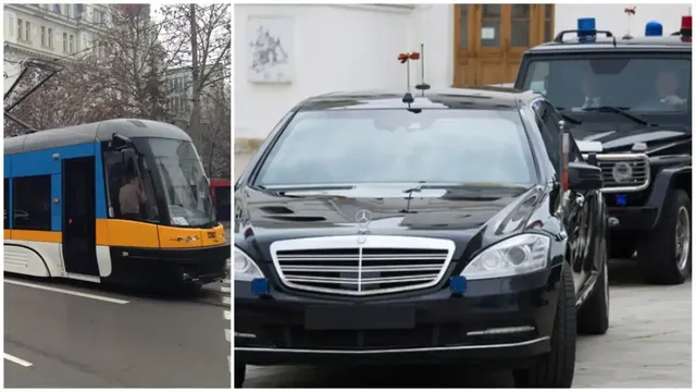 Кортеж на НСО предизвика хаос в центъра на София, пътници паднаха в трамвай