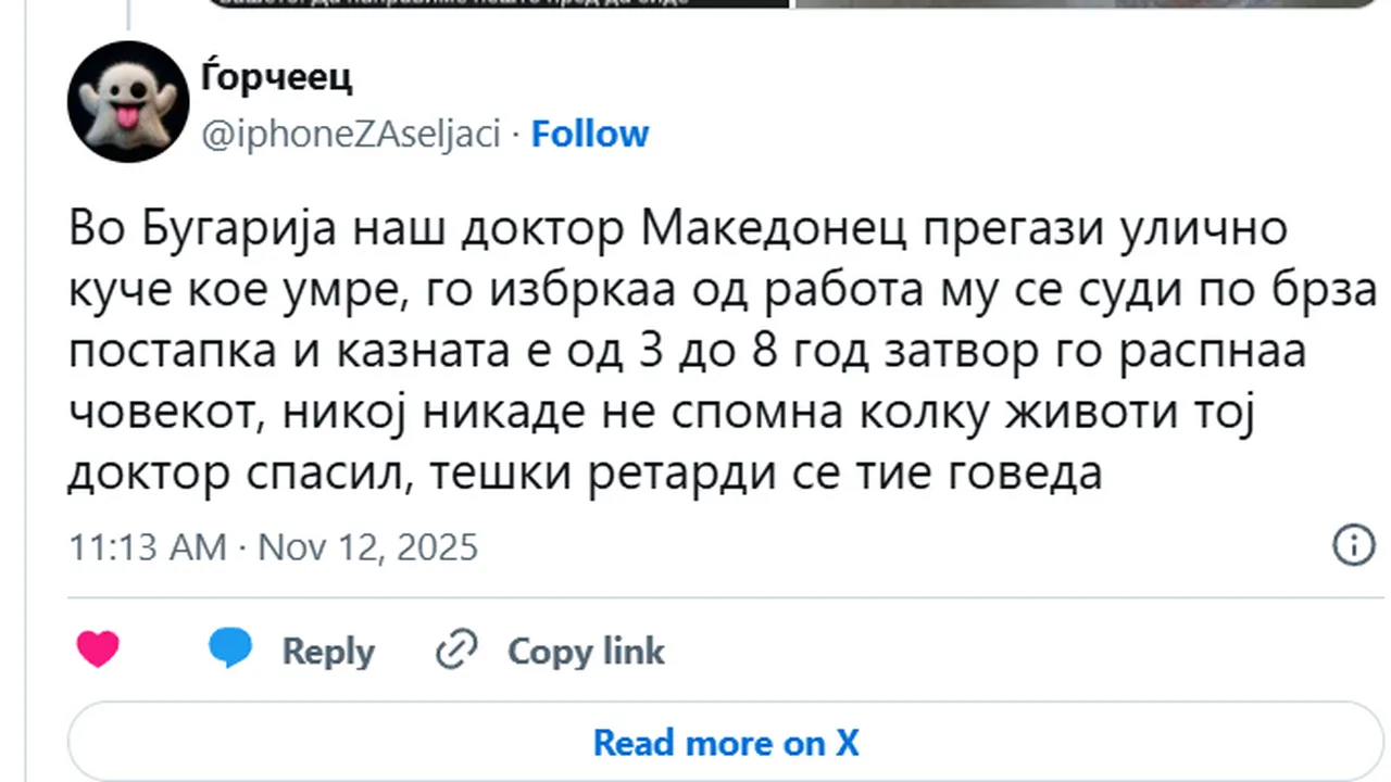 Македонски медии превърнаха инцидента с прегазеното куче в политическа атака срещу България