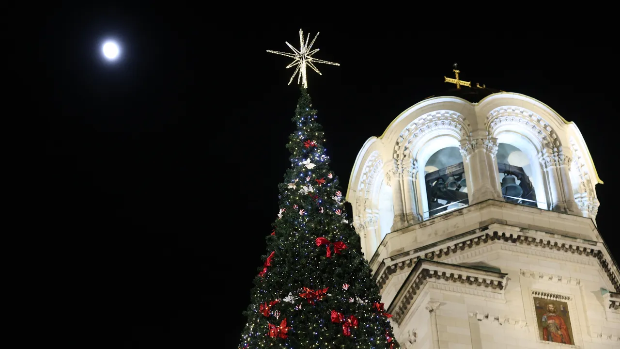 Над 20 000 светлинки огряха елхата в София