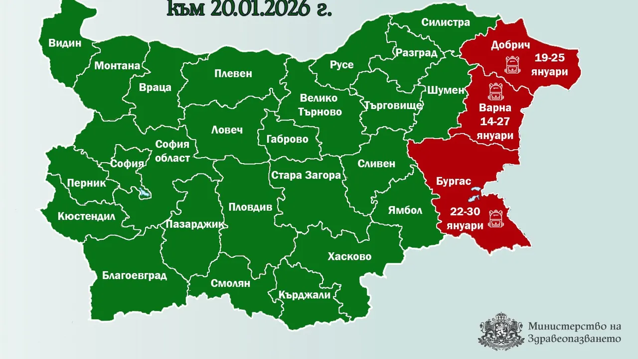 От днес – 22 януари, до 30 януари и Бургас е в грипна епидемия