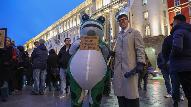 Протест пред парламента срещу участието на България в Съвета за мир