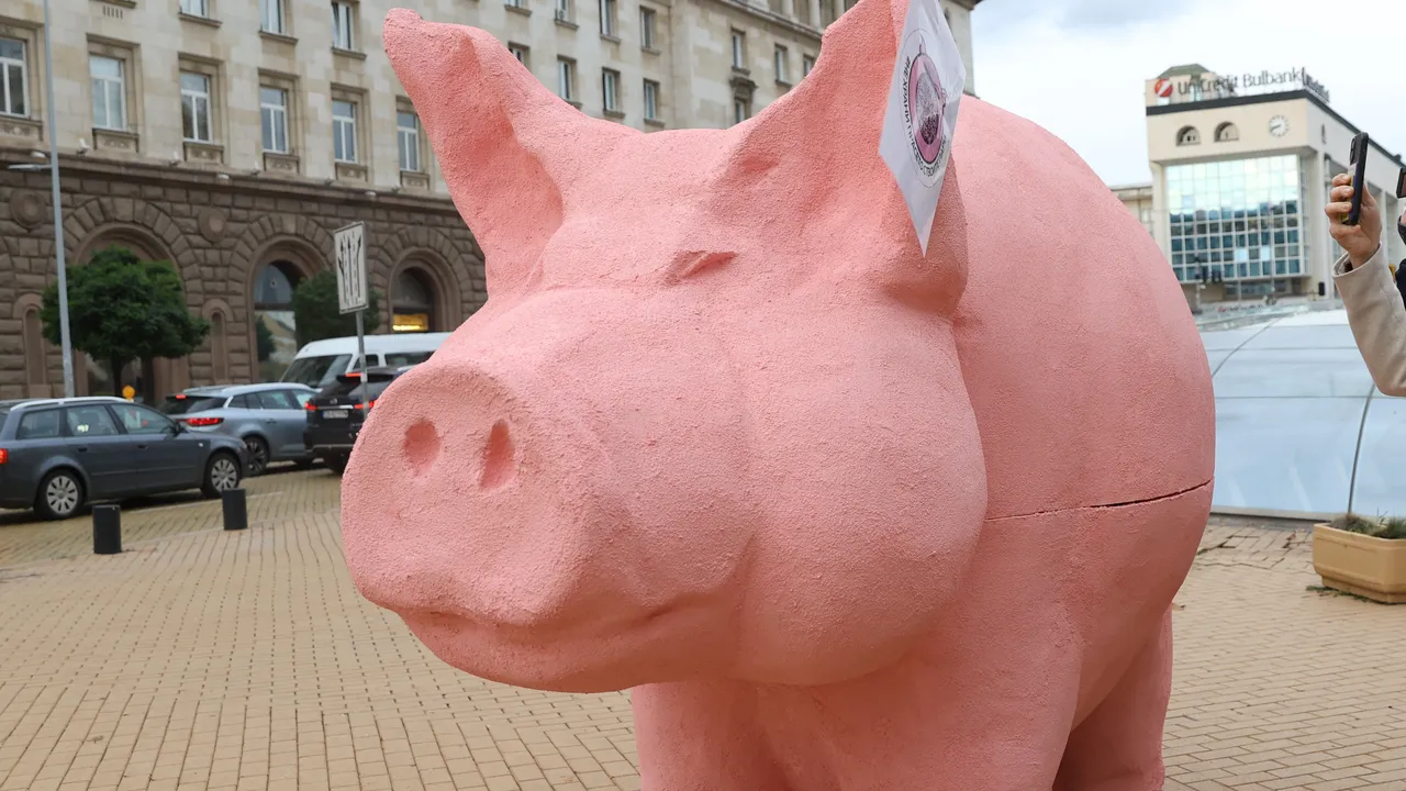 Кметът на Кърджали забрани на ПП-ДБ да поставят розовото прасе в центъра на града