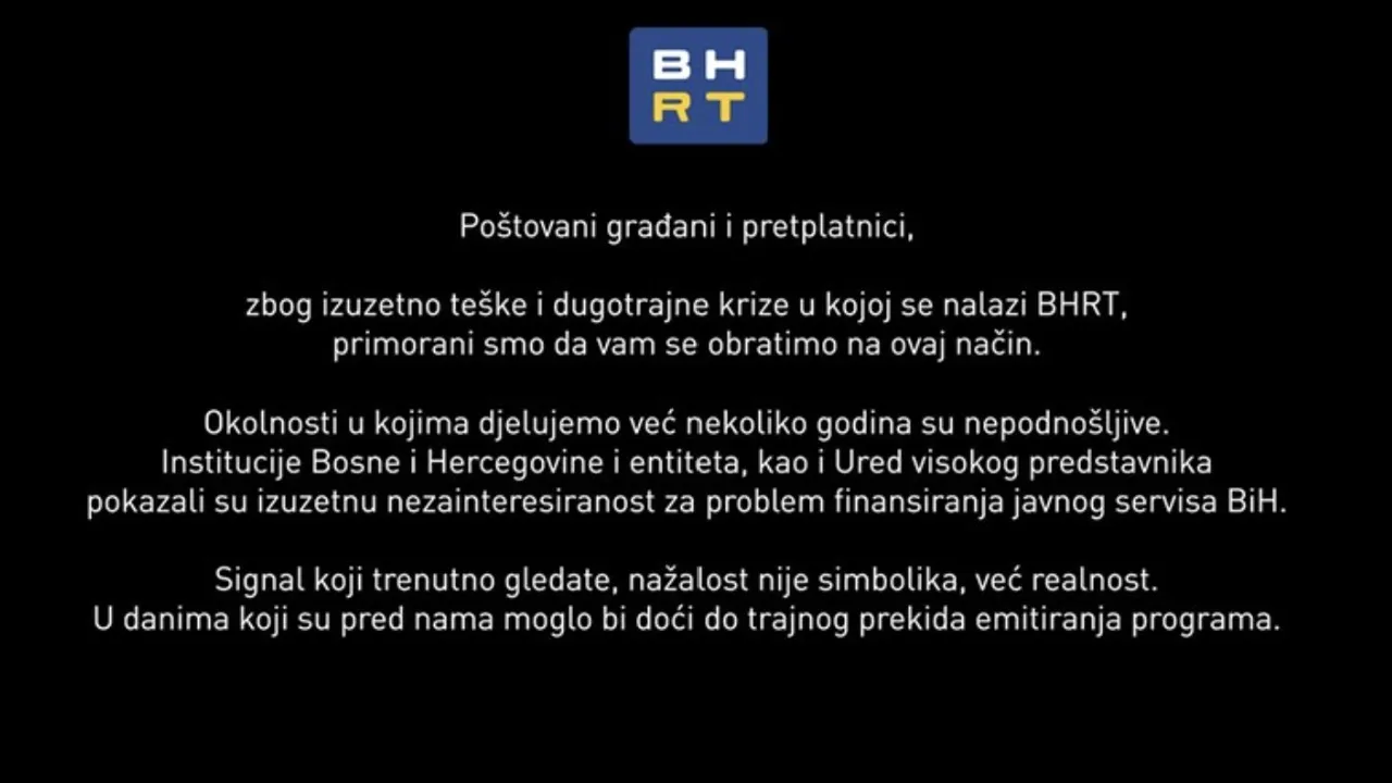 Радио и телевизия Босна и Херцеговина спря излъчването си