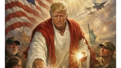 Богохулство: Тръмп публикува свое изображение, което наподобява Исус Христос