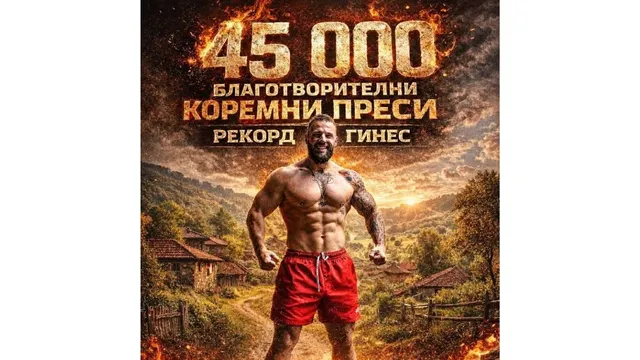 Варненец прави опит да постави рекорд на Гинес за 45 000 коремни преси