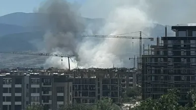 Голям пожар край Пловдив: димът се вижда от километри