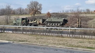 Военна техника и военнослужещи на САЩ преминават през България