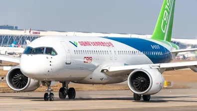 Китайският C919 излезе на международната сцена с полет до Монголия