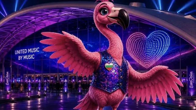 Розово фламинго се включи в битката за талисман на „Евровизия Бургас 2027“