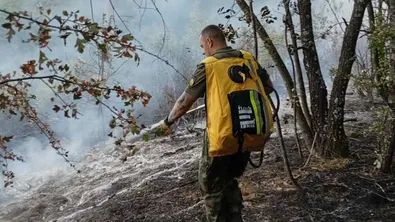 Военнослужещи и хеликоптер "Кугър" продължават борбата с пожара в община Котел