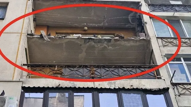 Балкон рухна от панелен блок в Пловдив, по чудо няма пострадали
